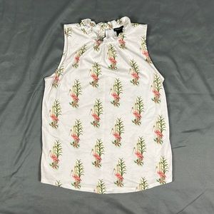 Ann Taylor Cotton Avian Print Blouse | Medium